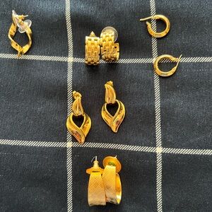 5 pairs of costume jewelry pierced earrings